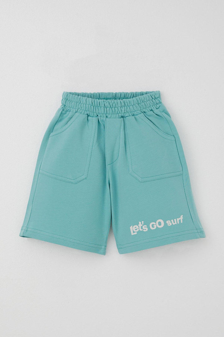 BRE Breeze Boys' Shorts Set with Surfer Dinosaur Print on the Back, 2-6 Years, Beige - York