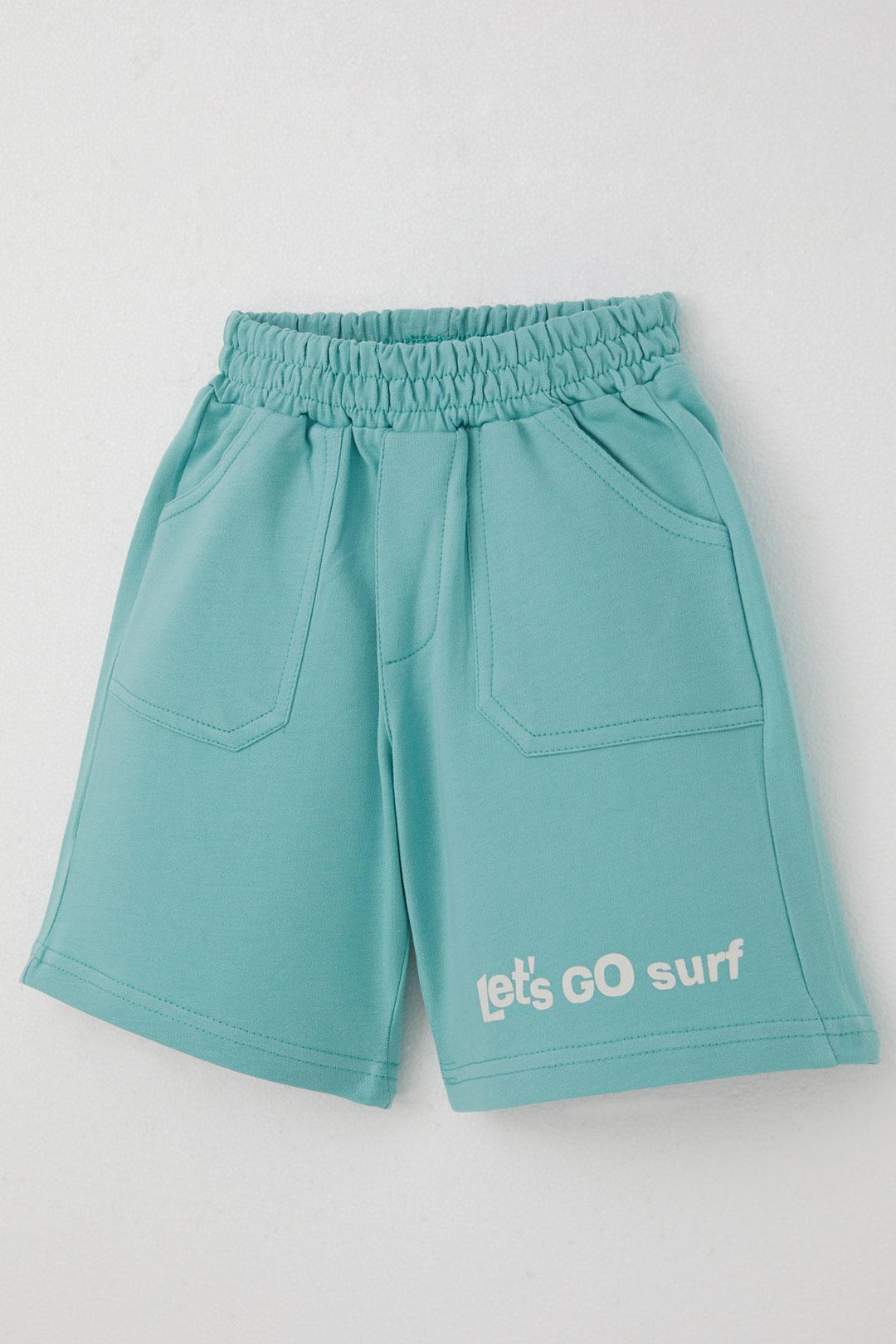 BRE Breeze Boys' Shorts Set with Surfer Dinosaur Print on the Back, 2-6 Years, Beige - York