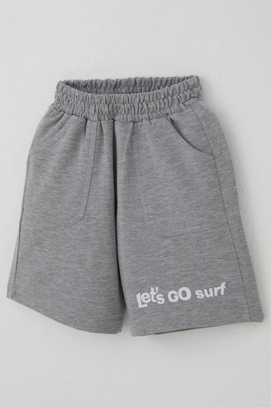 BRE Breeze Boys' Shorts Set with Surfer Dinosaur Print on the Back, 2-6 Years, Light Blue - Buzău