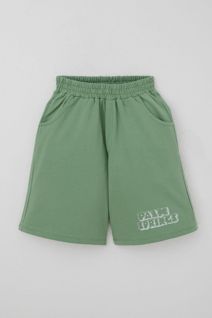 BRE Breeze Boys' Shorts Set Holiday Themed Palm Tree Printed 5-9 Years, White - Richmond