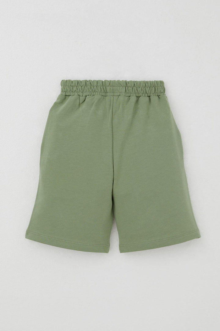 BRE Breeze Erkek Çocuk Şortlu Takım Yaz Temalı Sörf Macerası 3-8 Yaş, Açık Gri Melanj - Grand Island