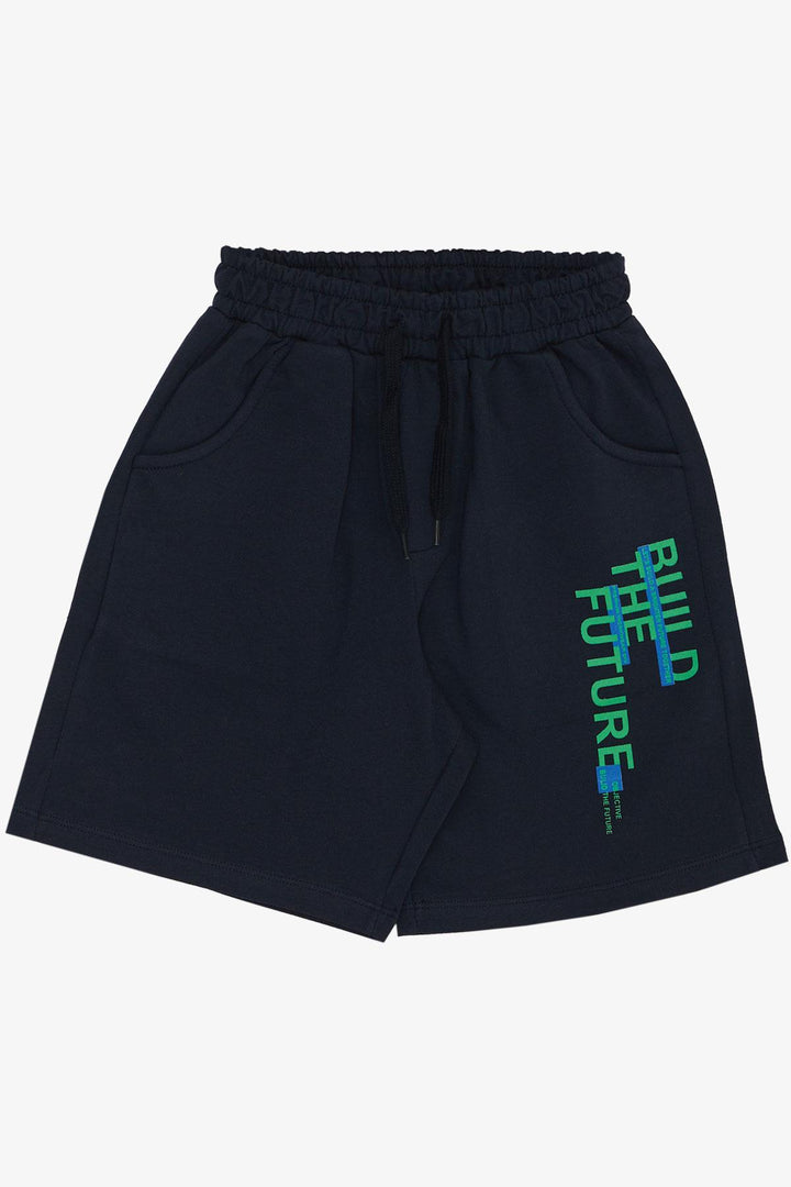 طقم شورت للأولاد من BRE Breeze بجيوب كتابة مطبوعة 84 سنة، أخضر - بليزانتون