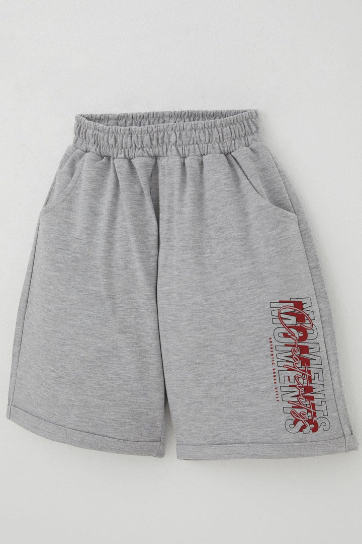 BRE Breeze Erkek Çocuk Şortlu Takım Yazı Baskılı Beli Lastikli 84 Yaş, Narçiçeği - University Place