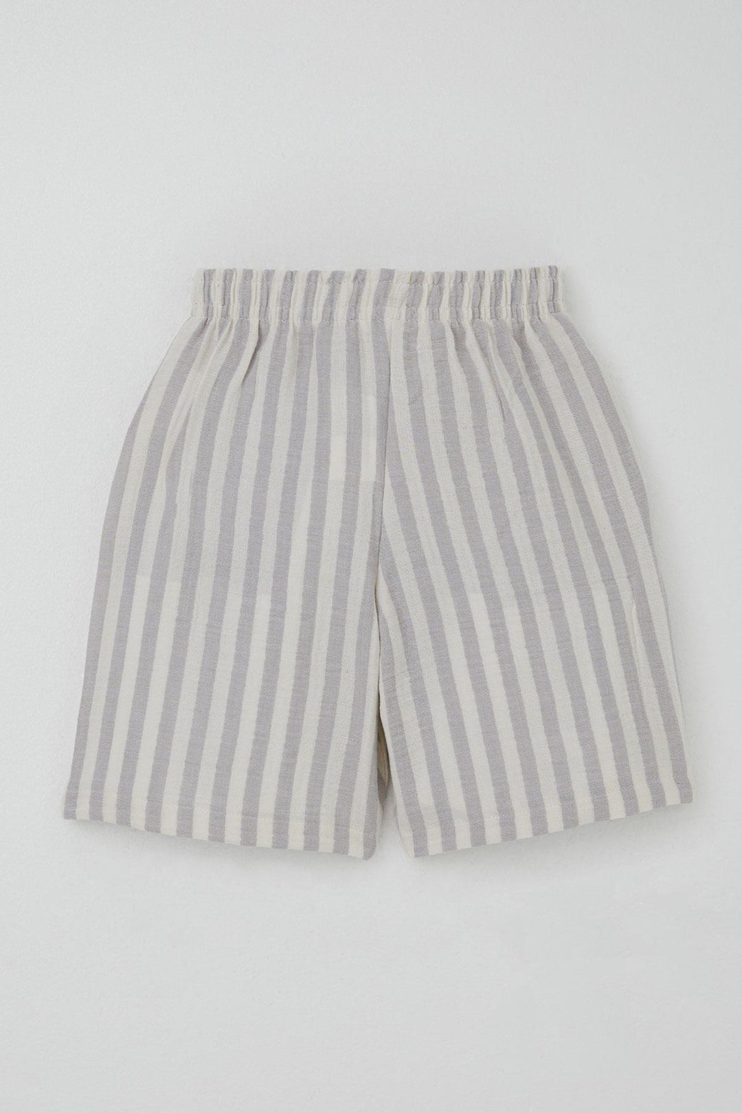 BRE Breeze Boys' Shorts Set with Printed Writing and Lace-up Accessories, 4-8 Years, Ecru - Saltillo