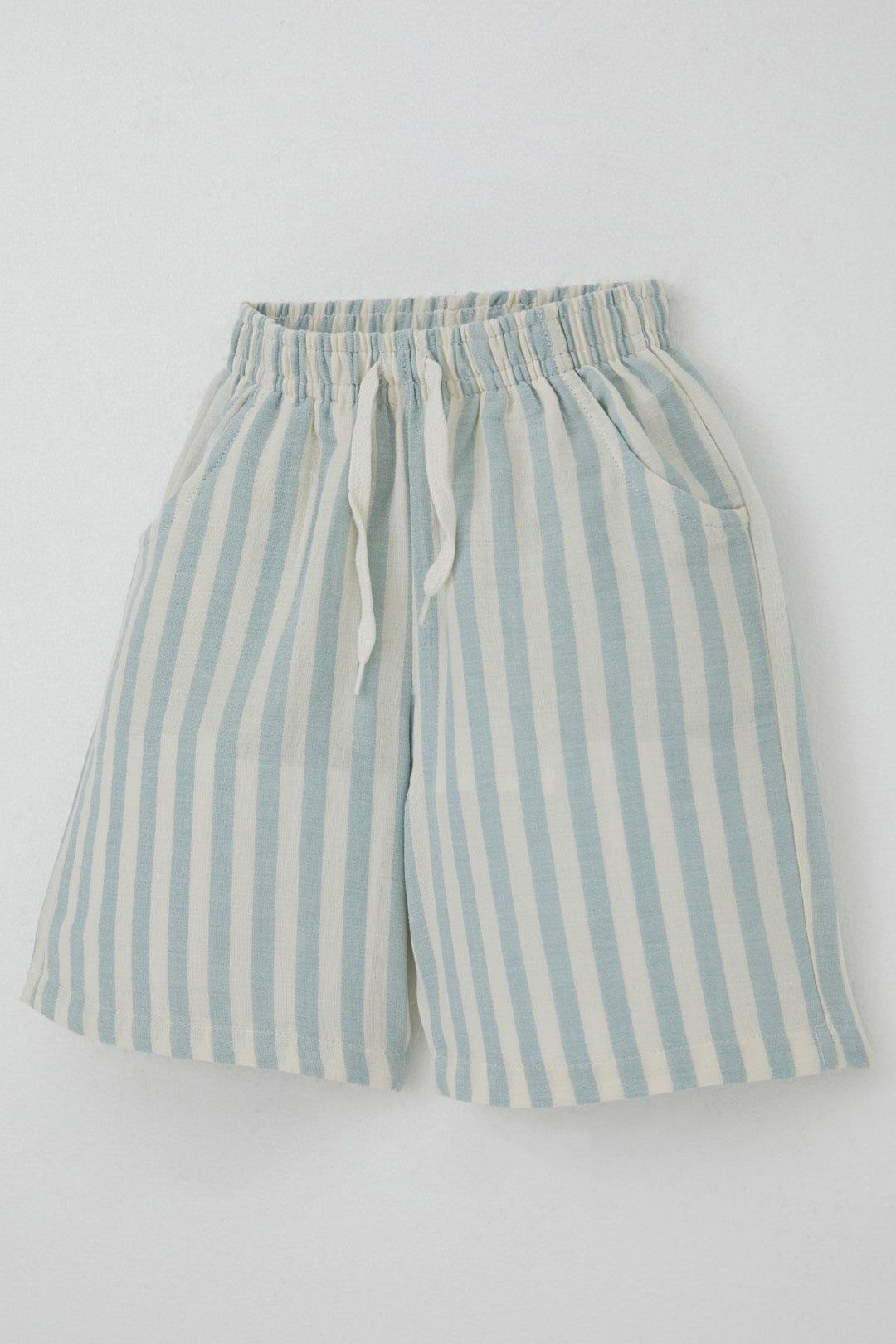 BRE Breeze Boys' Shorts Set with Printed Writing and Lace-up Accessories, 4-8 Years, Beige - Northbrook