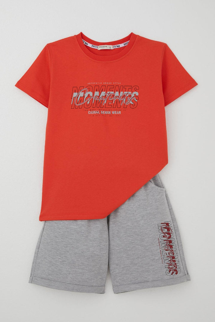 BRE Breeze Erkek Çocuk Şortlu Takım Yazı Baskılı Beli Lastikli 84 Yaş, Narçiçeği - University Place