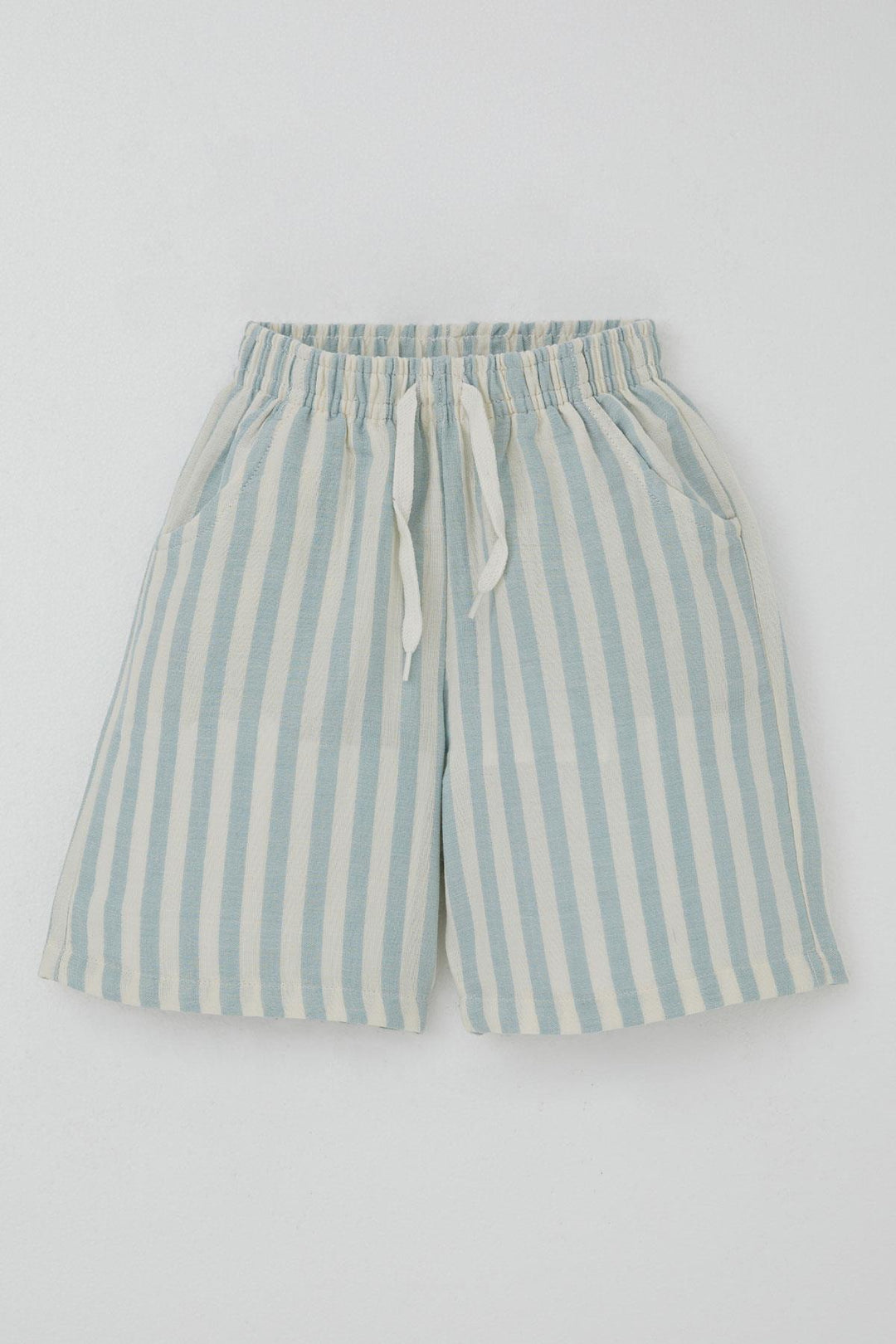 BRE Breeze Boys' Shorts Set with Printed Writing and Lace-up Accessories, 4-8 Years, Beige - Northbrook