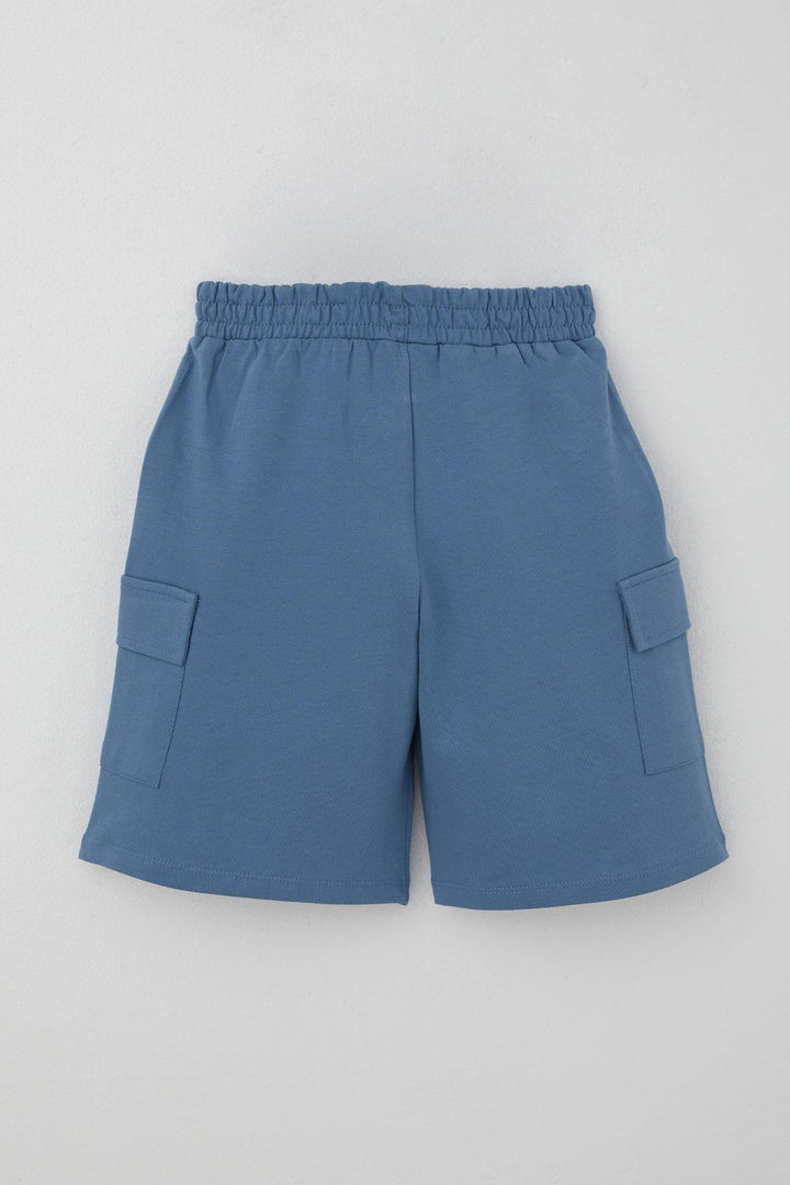 BRE Breeze Boys' Shorts Set with Printed Writing Cargo Pocketed 62 Years, White - Norristown