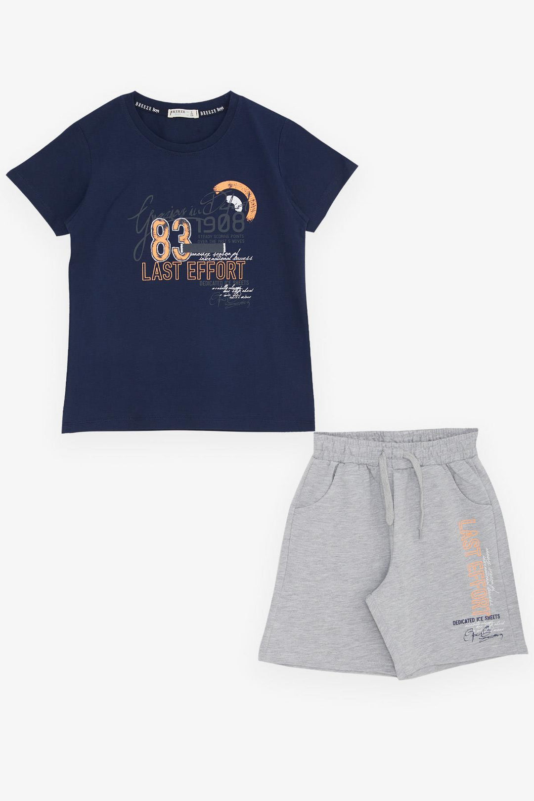 طقم شورت للأولاد والبنات من BRE Breeze مطبوع مع ملحقات صيفية برباط جيوب 84 عامًا، أزرق داكن - Offenburg