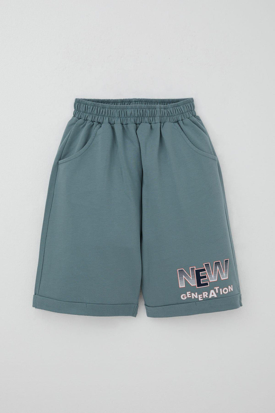 BRE Breeze Erkek Çocuk Şortlu Takım Yazı Baskılı Cepli 84 Yaş, Ekru - Beja