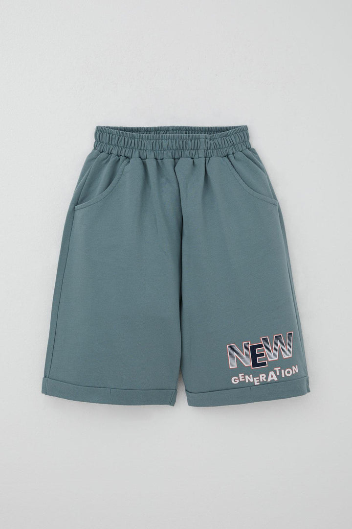 BRE Breeze Erkek Çocuk Şortlu Takım Yazı Baskılı Cepli 84 Yaş, Ekru - Beja