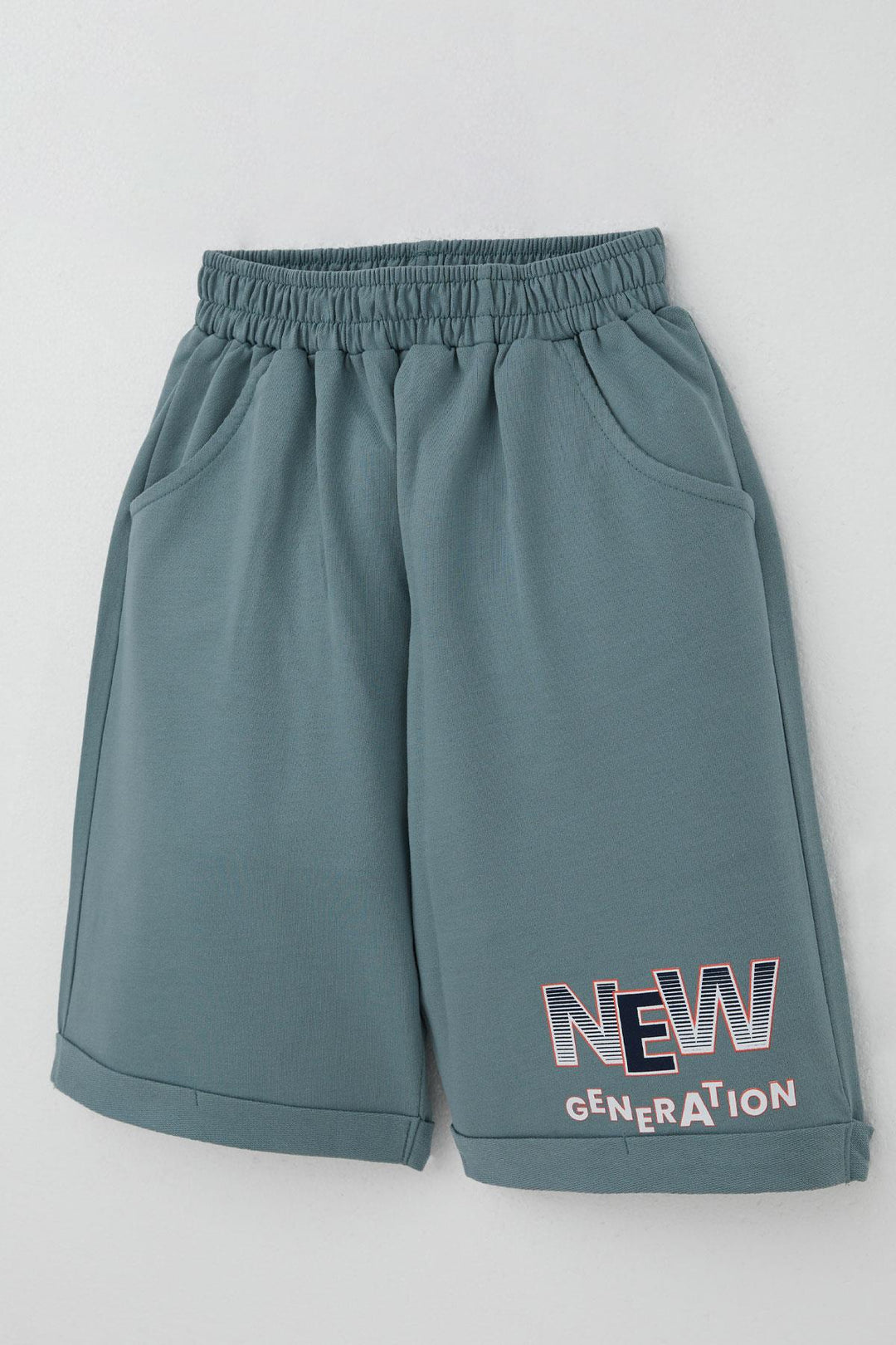 BRE Breeze Erkek Çocuk Şortlu Takım Yazı Baskılı Cepli 84 Yaş, Ekru - Beja