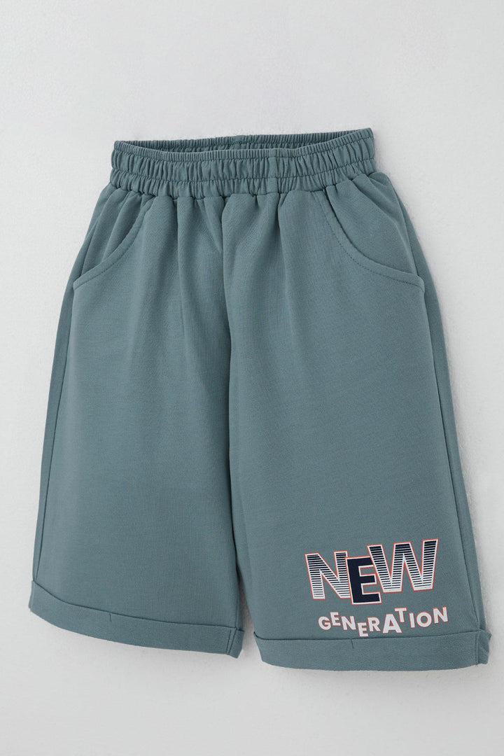 BRE Breeze Erkek Çocuk Şortlu Takım Yazı Baskılı Cepli 84 Yaş, Ekru - Beja