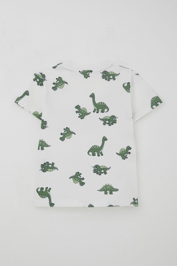 BRE Breeze Erkek Çocuk Şortlu Takım Zıp Zıp Dinozor Takımı 2-6 Yaş, Ekru - Penn Hills