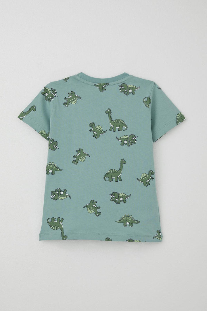 BRE Breeze Boys' Shorts Set Zip Zip Dinosaur Set 2-6 Years, Aqua Green - Bellflower