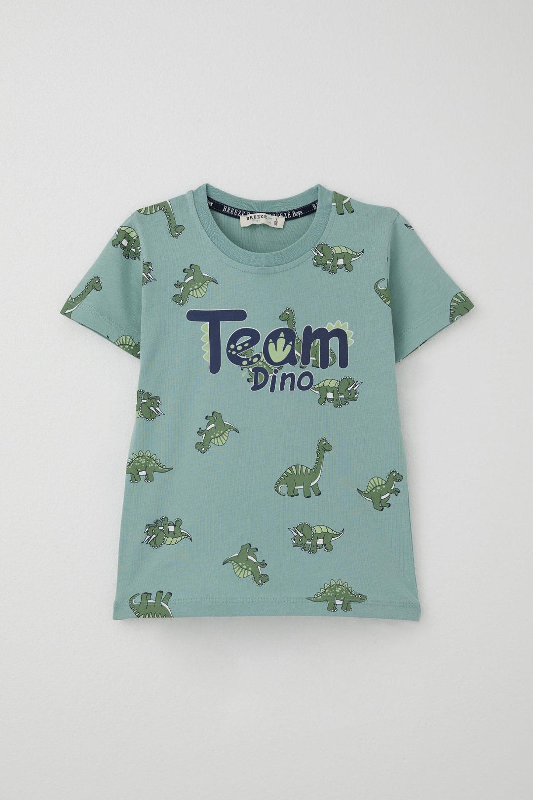 BRE Breeze Boys' Shorts Set Zip Zip Dinosaur Set 2-6 Years, Aqua Green - Bellflower