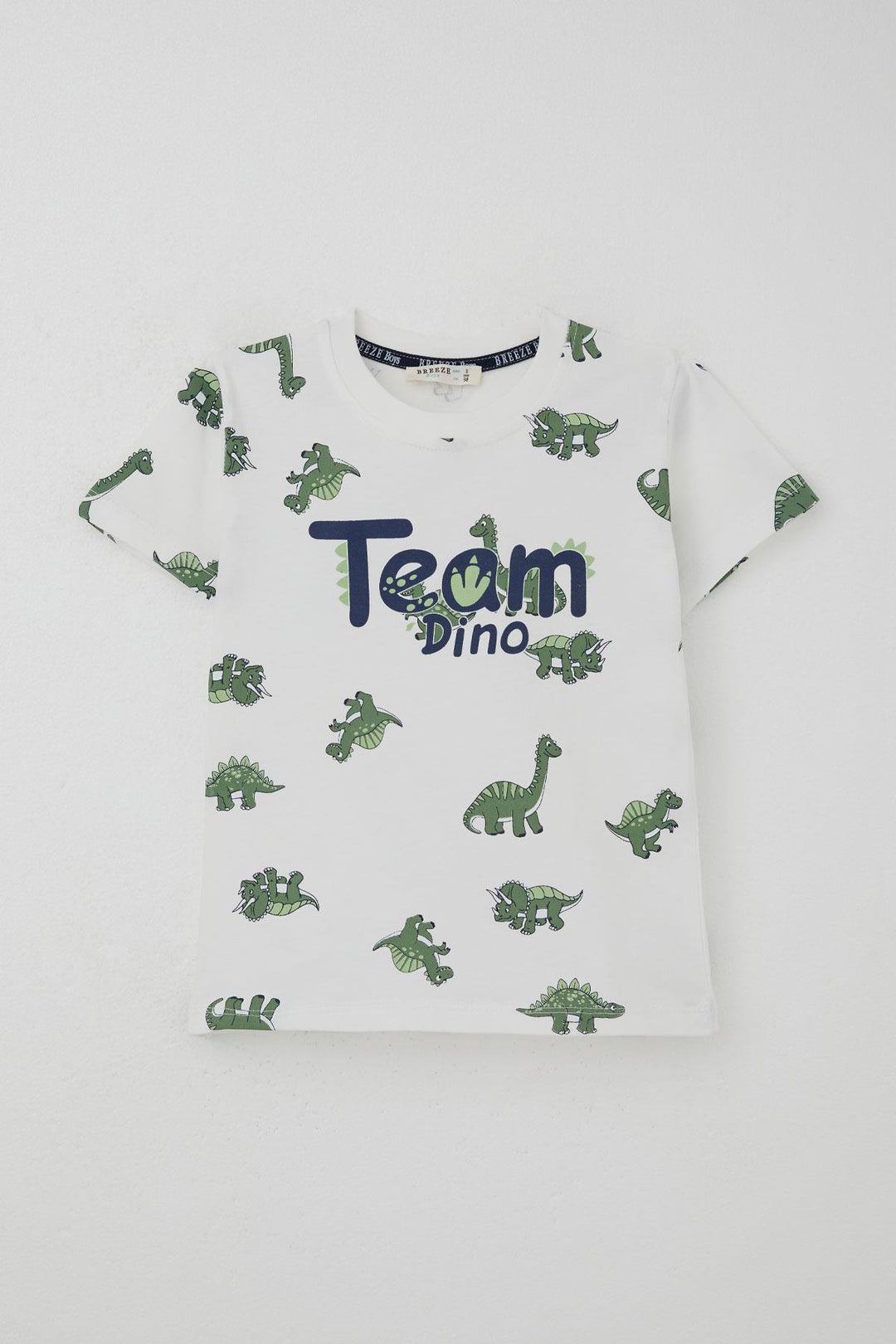 BRE Breeze Erkek Çocuk Şortlu Takım Zıp Zıp Dinozor Takımı 2-6 Yaş, Ekru - Penn Hills