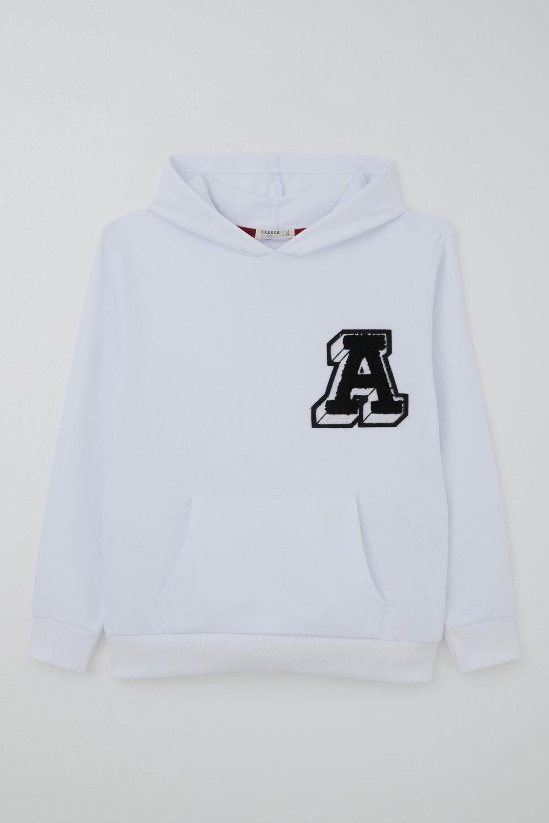 BRE Breeze Boys' Sweatshirt with A Letter Embroidery Crest, 94 Years, White - Krefeld