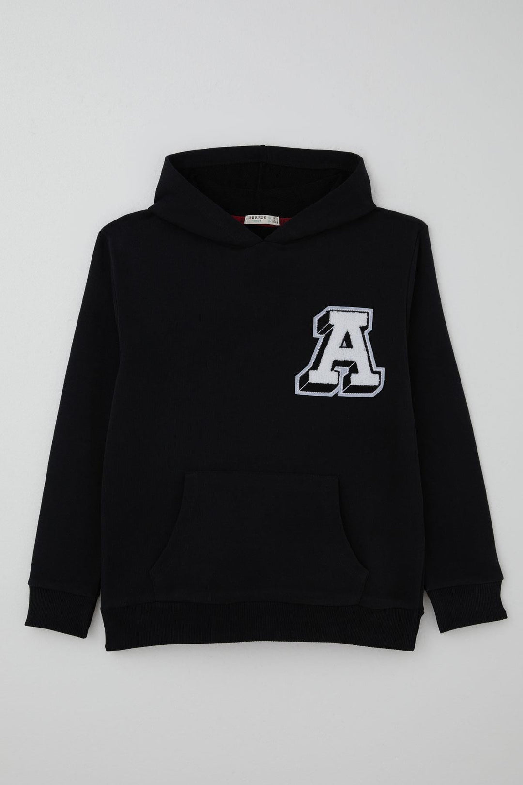 BRE Breeze Boys' Sweatshirt with A Letter Embroidery Crest, 94 Years, Black - Valle Hermoso