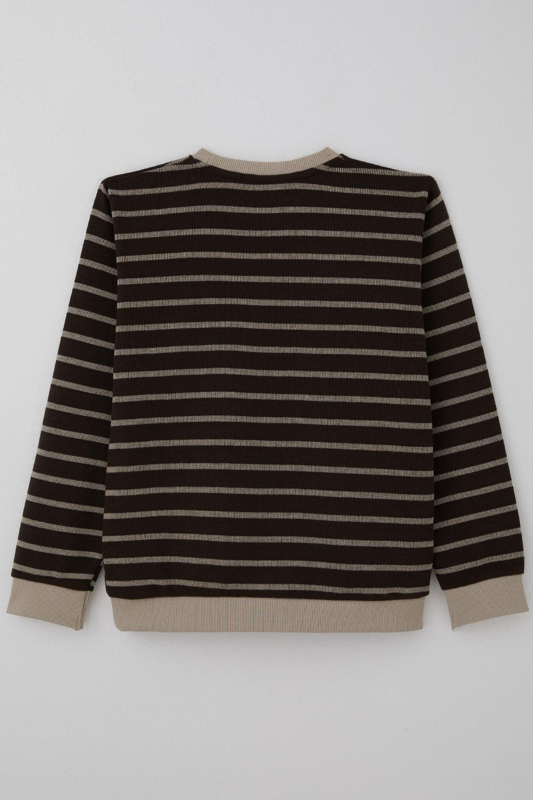 BRE Breeze Erkek Çocuk Sweatshirt Arma Detaylı Çzgili 4-8 Yaş, Koyu Kahve - Burgos