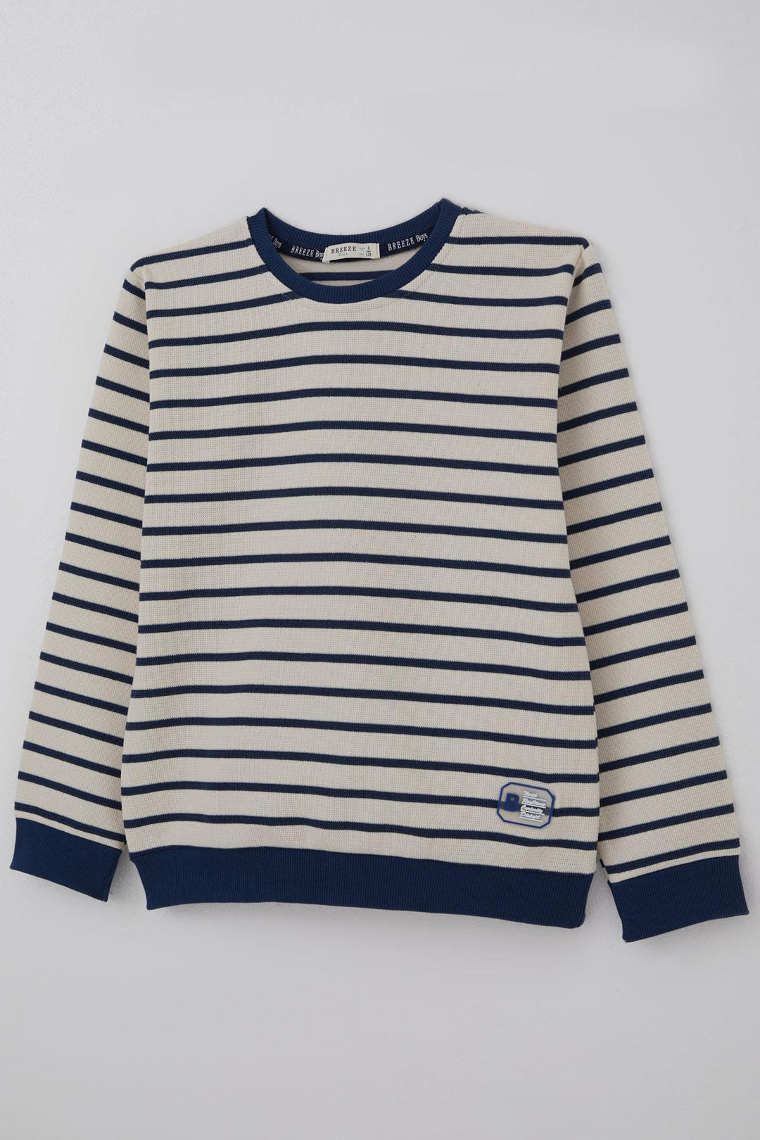 BRE Breeze Erkek Çocuk Sweatshirt Arma Detaylı 40 Yaş, Ekru - Hallandale Beach