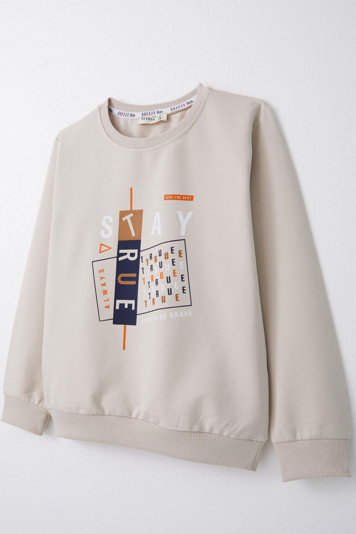 BRE Breeze Boys' Sweatshirt 4-8 Years, Beige - Georgetown