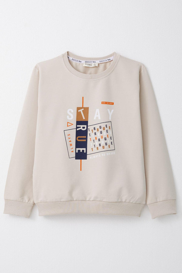 BRE Breeze Boys' Sweatshirt 4-8 Years, Beige - Georgetown