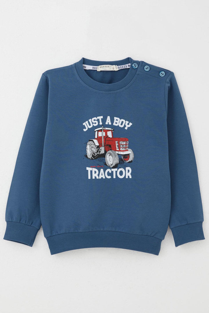 BRE Datagridviewtextboxcolumn { Name = Brand, Index = 5 } Boys' Sweatshirt Lightning of the Farm 1.5-5 Years, Indigo - Cary