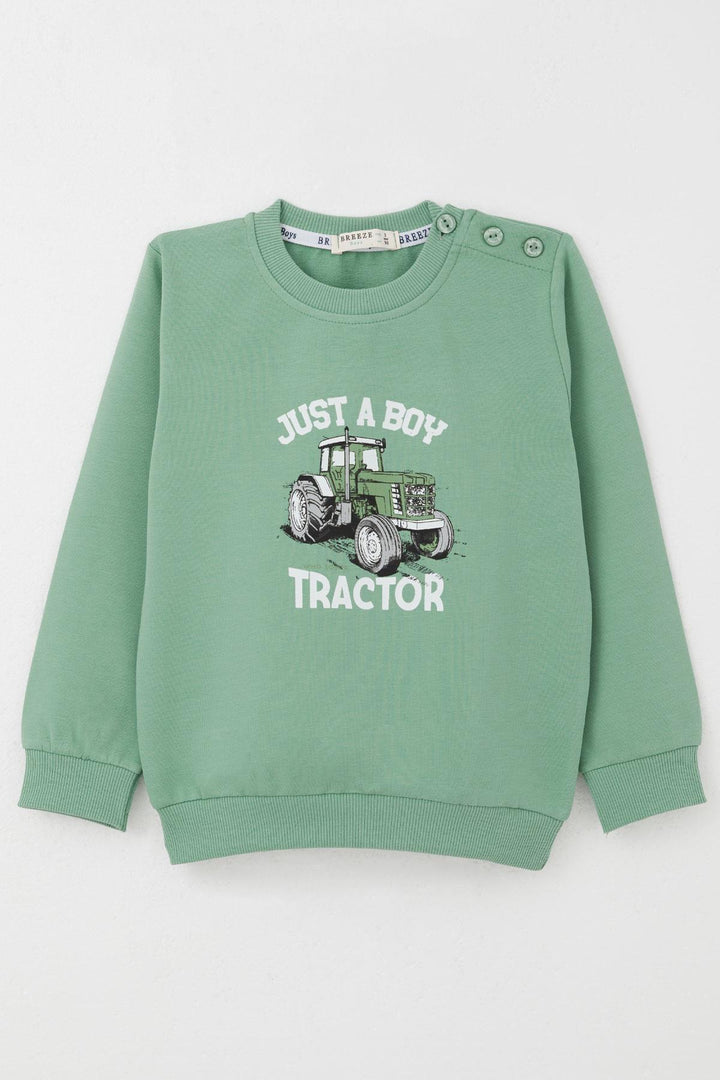 BRE Breeze Boys' Sweatshirt Lightning of the Farm 1.5-5 Years, Mint Green - Arnold