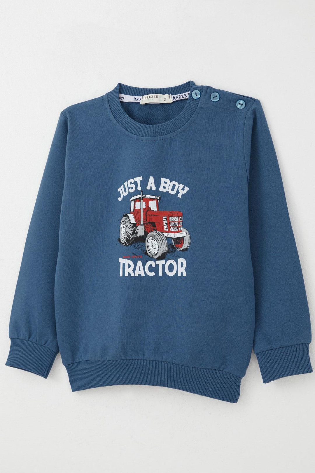 BRE Datagridviewtextboxcolumn { Name = Brand, Index = 5 } Boys' Sweatshirt Lightning of the Farm 1.5-5 Years, Indigo - Cary