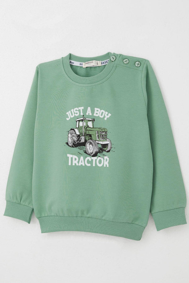 BRE Breeze Boys' Sweatshirt Lightning of the Farm 1.5-5 Years, Mint Green - Arnold