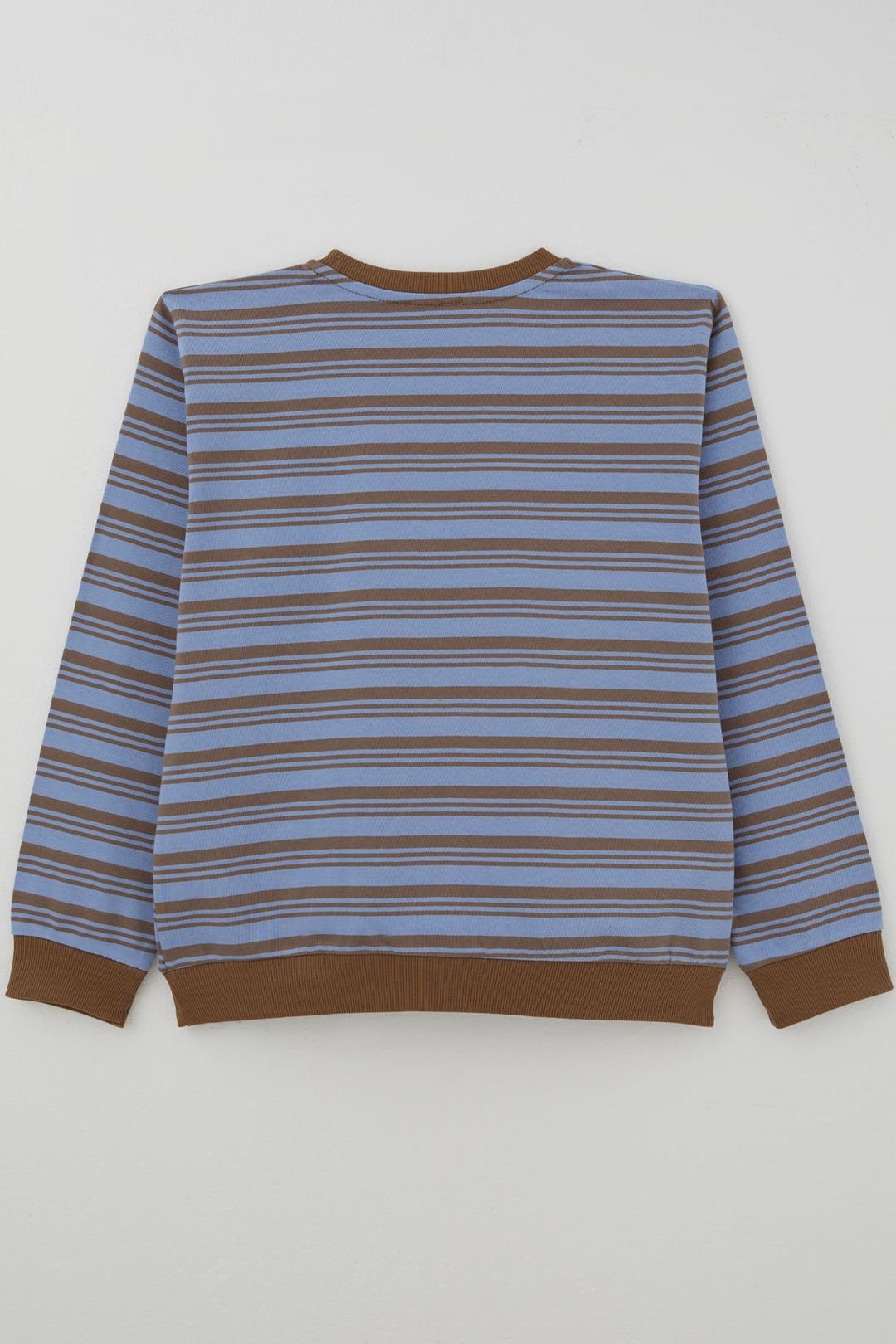 BRE Breeze Erkek Çocuk Sweatshirt Çizgili Arma Detaylı 40 Yaş , Mavi - Deltona