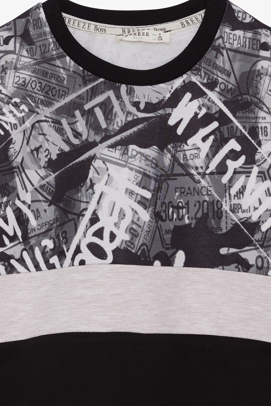 BRE Breeze Boys' Sweatshirt Patterned 62 Years, Black - Datteln