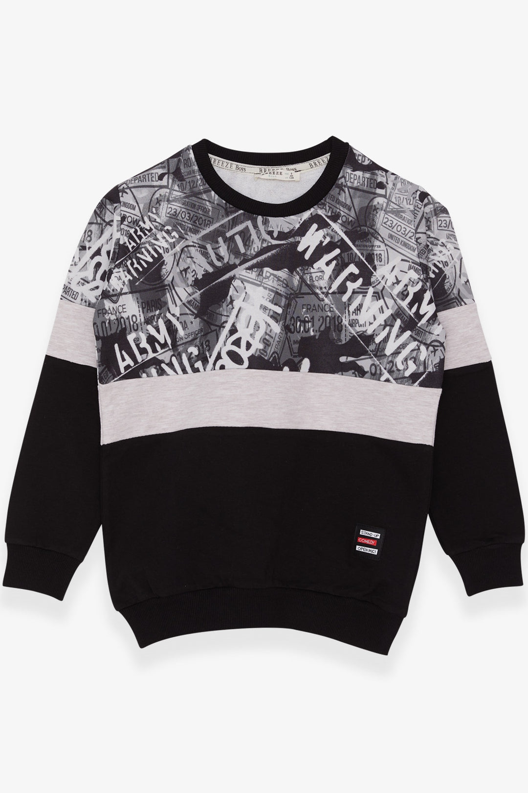 BRE Breeze Boys' Sweatshirt Patterned 62 Years, Black - Datteln