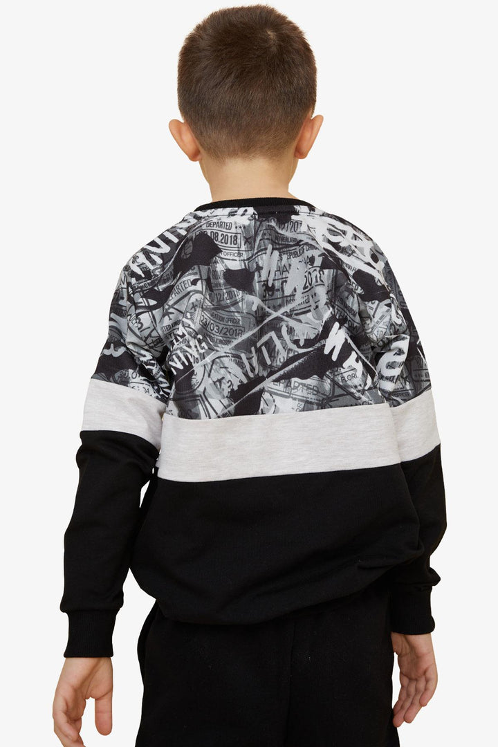 BRE Breeze Boys' Sweatshirt Patterned 62 Years, Black - Datteln