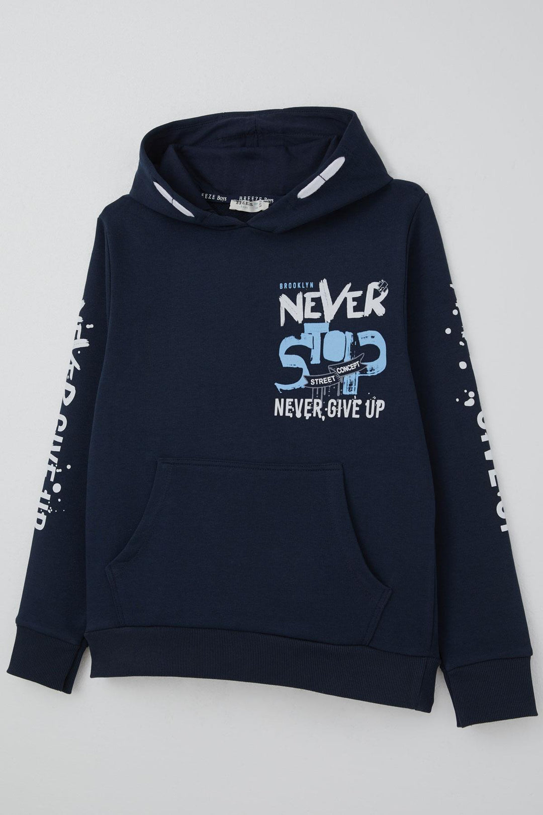 BRE Breeze Erkek Çocuk Sweatshirt Kanguru Cepli Kapüşonlu 96 Yaş, Lacivert - Sparks