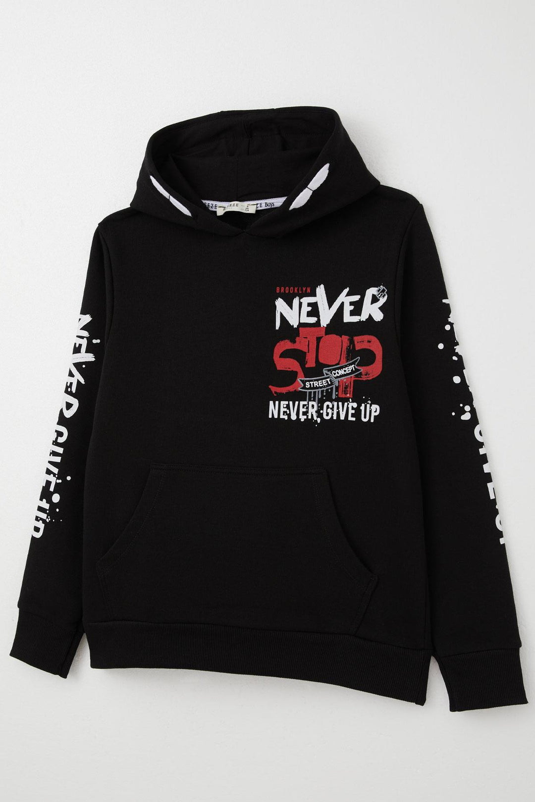 BRE Breeze Boys' Sweatshirt with Kangaroo Pocket Hoodie, 96 Years, Black - Guilderland
