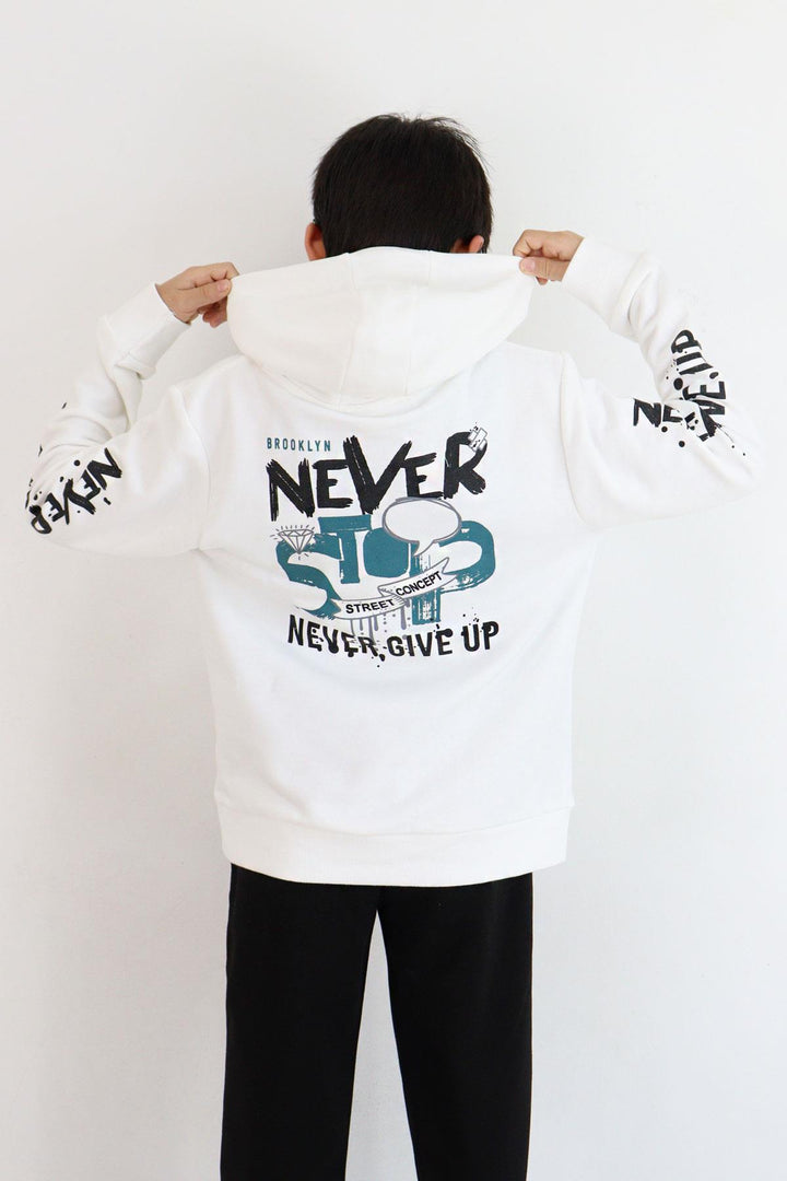 BRE Breeze Boys' Sweatshirt with Kangaroo Pocket Hoodie, 96 Years, Ecru - Owensboro