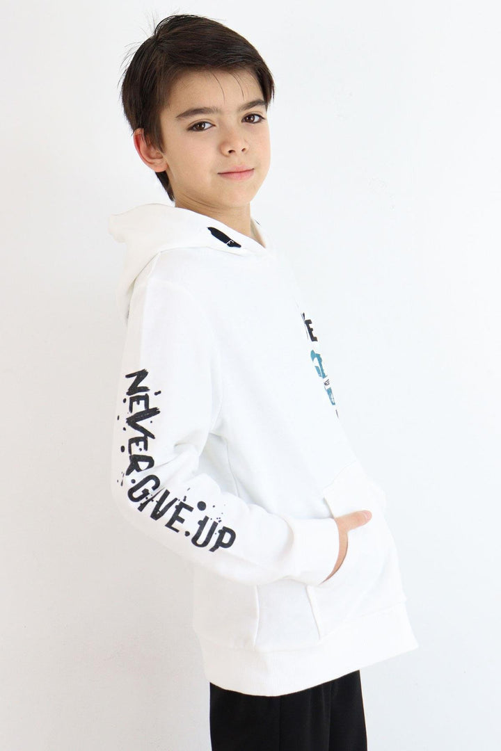 BRE Breeze Boys' Sweatshirt with Kangaroo Pocket Hoodie, 96 Years, Ecru - Owensboro