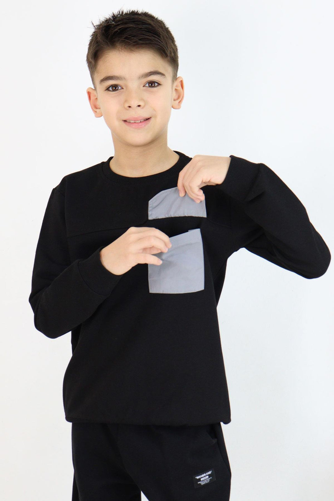 BRE Breeze Boys' Sweatshirt with Hooded Pocket Detail, 62 Years, Black - Basingstoke