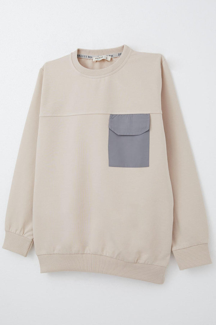 BRE Breeze Boys' Sweatshirt with Hooded Pocket Detail, 62 Years, Beige - Royal Tunbridge Wells