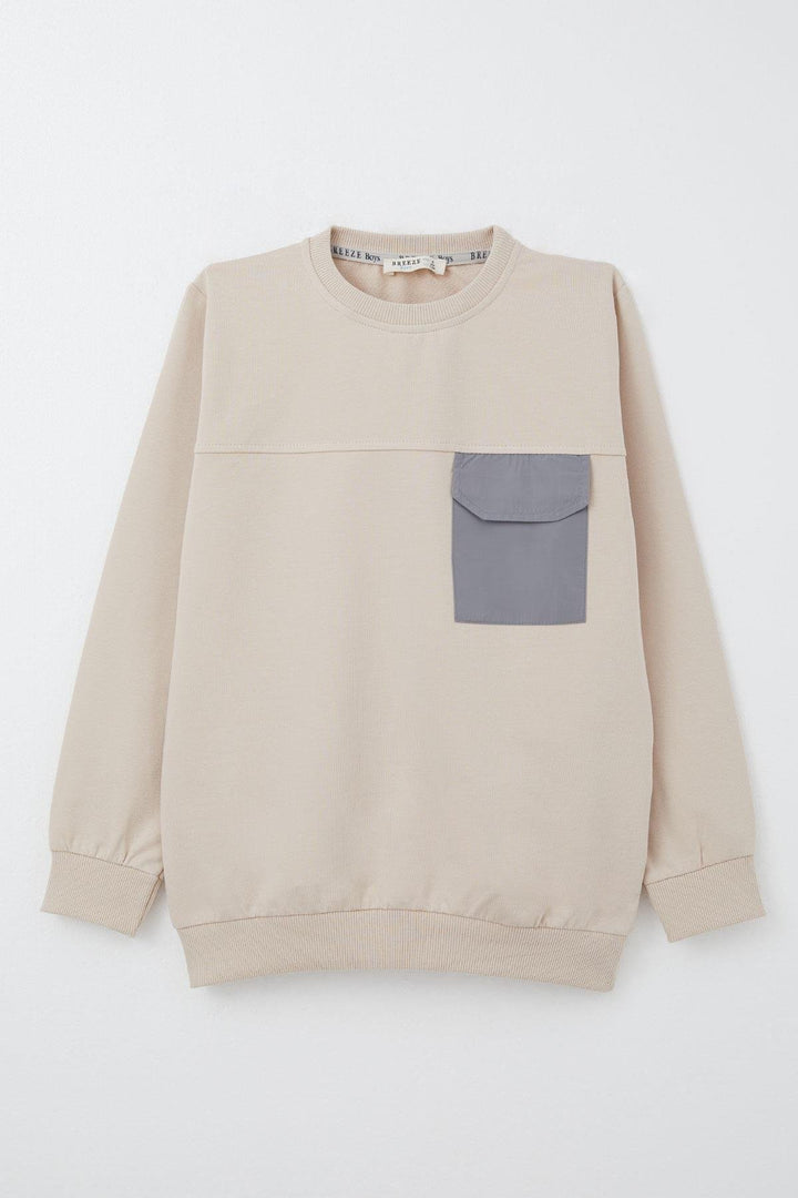 BRE Breeze Boys' Sweatshirt with Hooded Pocket Detail, 62 Years, Beige - Royal Tunbridge Wells