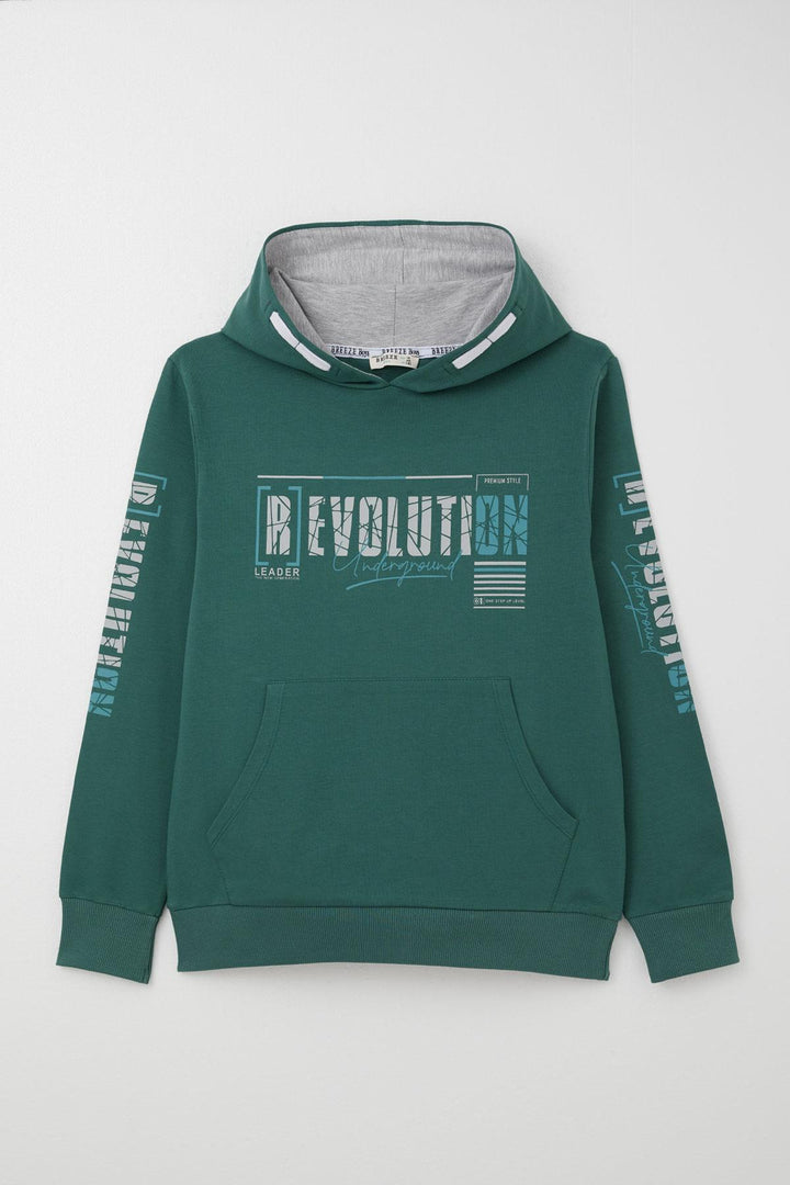 BRE Breeze Boys' Sweatshirt Hoodie with Kangaroo Pocket, 96 Years, Petrol Green. - Alfortville