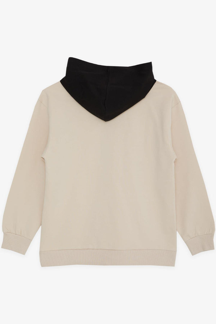 BRE Breeze Girls & Boys Boys Sweatshirt Hooded Printed 84 Years, Beige - Bendigo