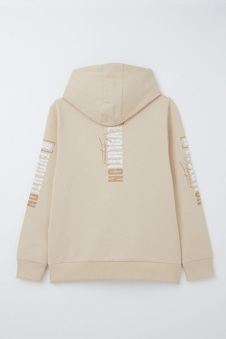 BRE Breeze Boys' Sweatshirt Hoodie with Kangaroo Pocket, 96 Years, Cream - Segrate