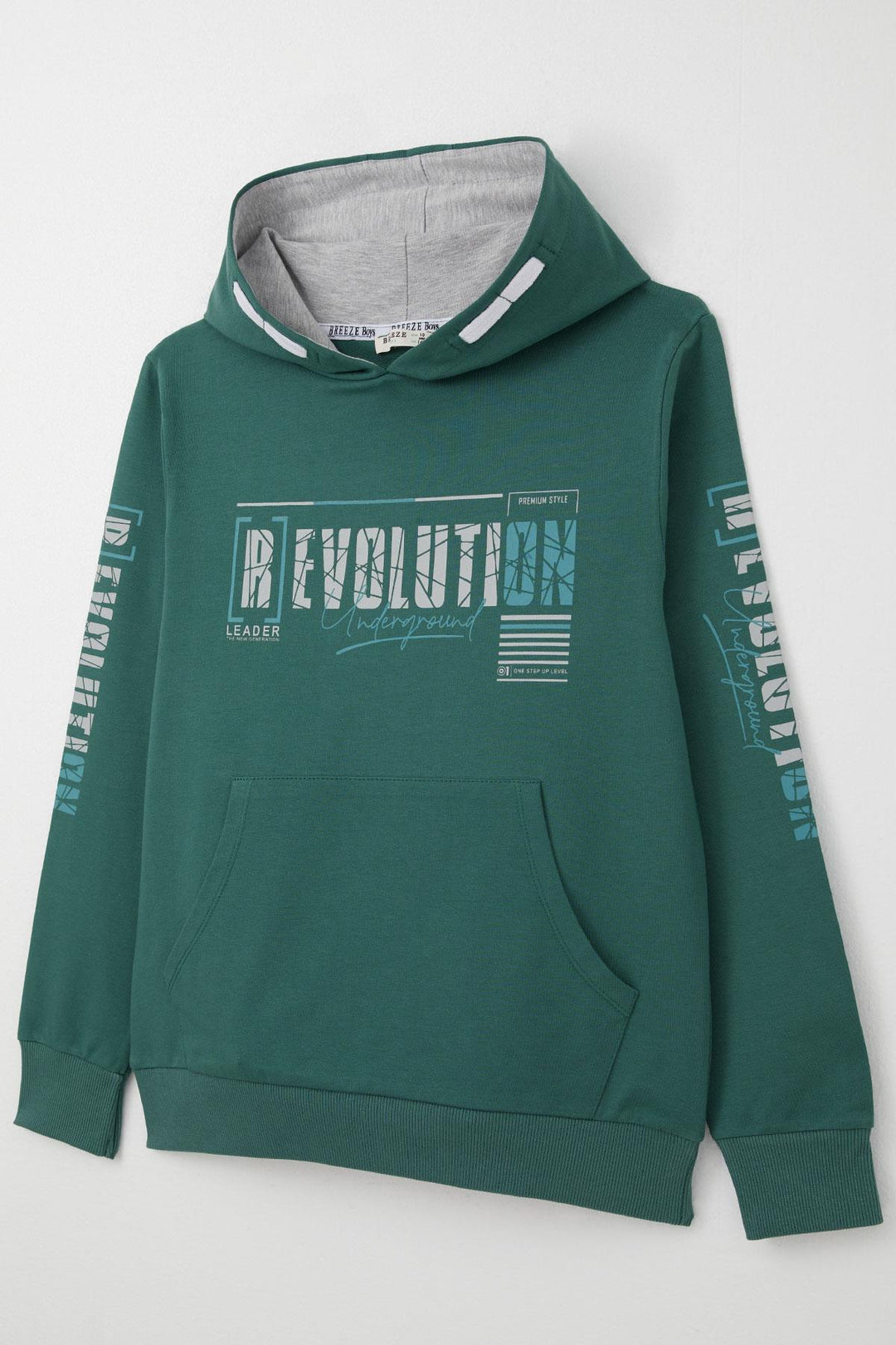 BRE Breeze Boys' Sweatshirt Hoodie with Kangaroo Pocket, 96 Years, Petrol Green. - Alfortville