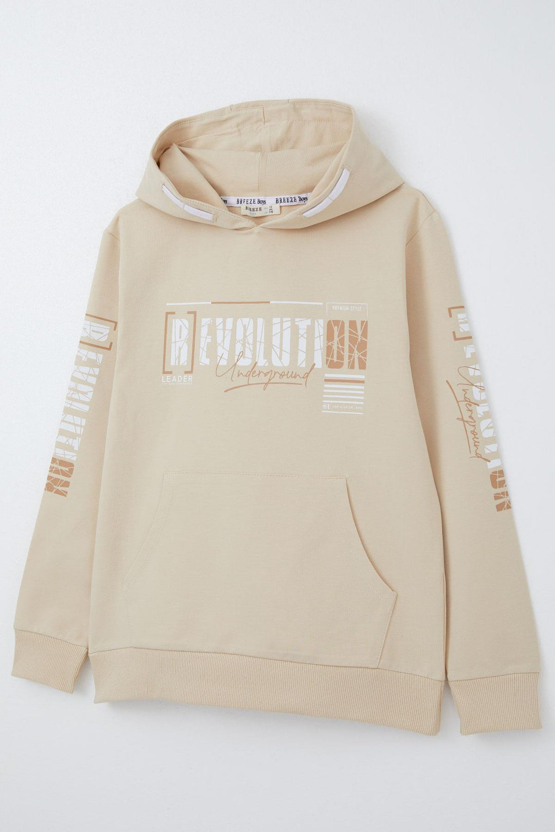 BRE Breeze Boys' Sweatshirt Hoodie with Kangaroo Pocket, 96 Years, Cream - Segrate
