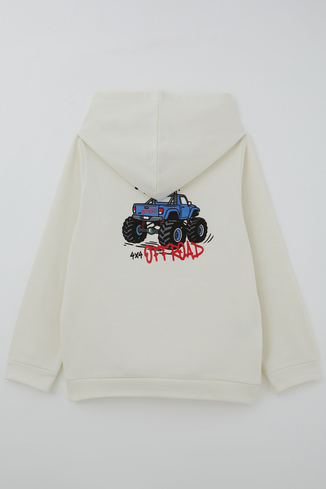 BRE Breeze Erkek Çocuk Sweatshirt Macera Temalı Arazi Aracı Sırt Baskı Detaylı 4-8 Yaş , Ekru - Perinton