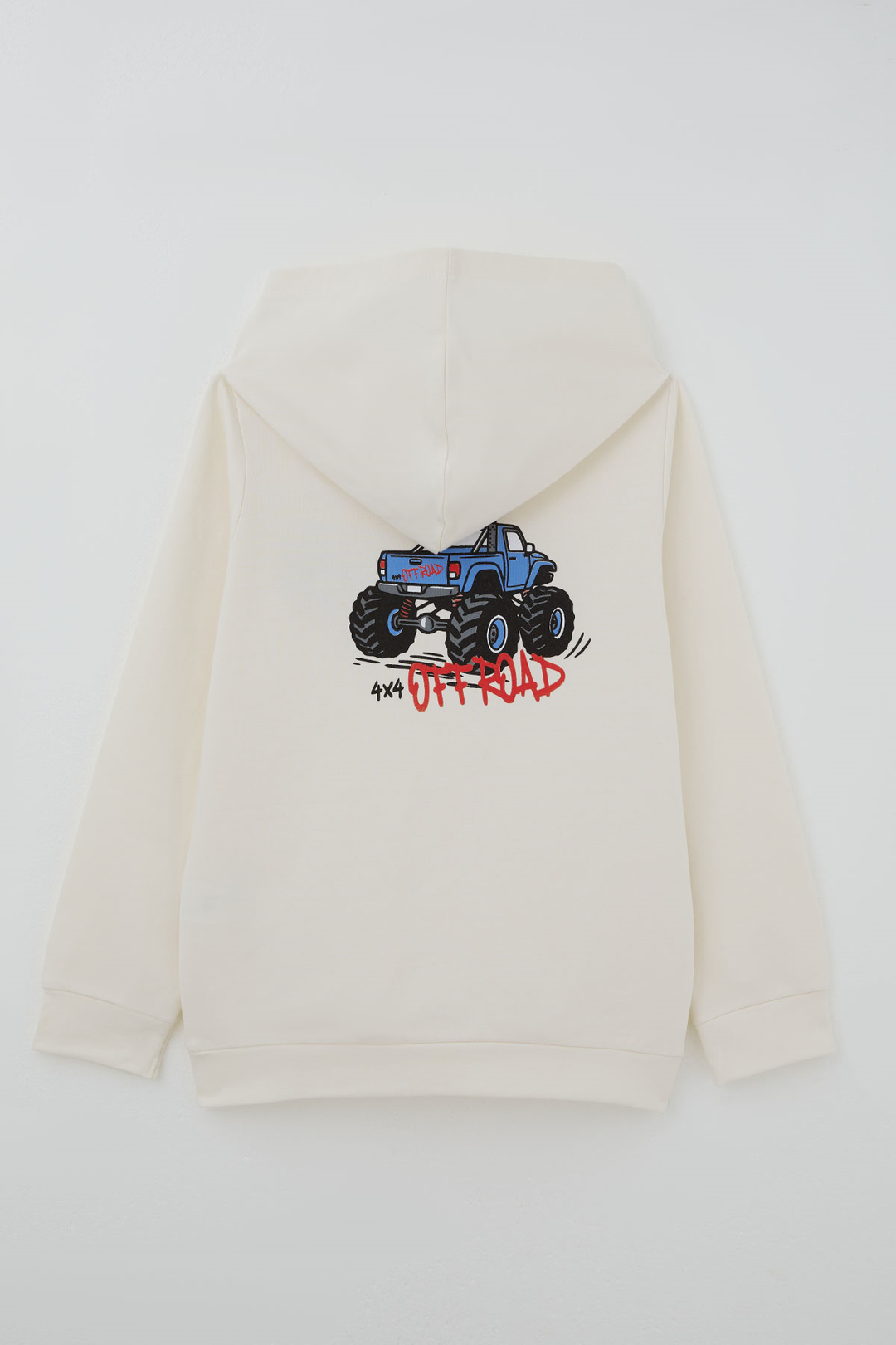 BRE Breeze Erkek Çocuk Sweatshirt Macera Temalı Arazi Aracı Sırt Baskı Detaylı 4-8 Yaş , Krem - Mableton