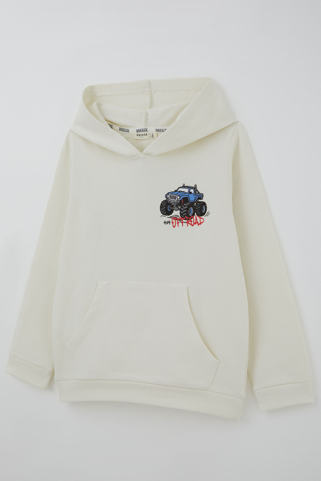 BRE Breeze Erkek Çocuk Sweatshirt Macera Temalı Arazi Aracı Sırt Baskı Detaylı 4-8 Yaş , Ekru - Haverhill